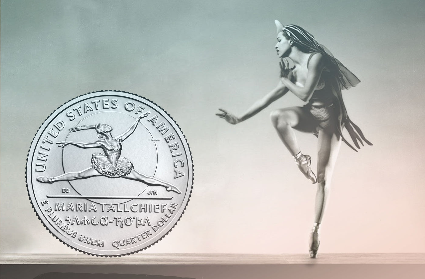American Prima Ballerina, Maria Tallchief, on the American quarter