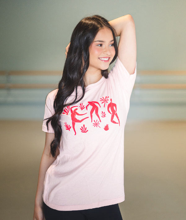 "The Art of Dance" Matisse-inspired pink ladies t-shirt