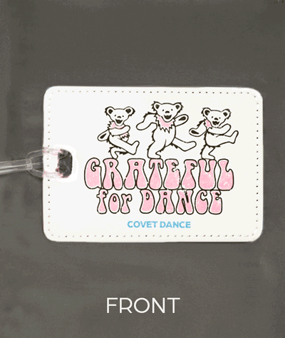 Grateful for Dance Glitter Dance Bag Tag with Dancing Bears