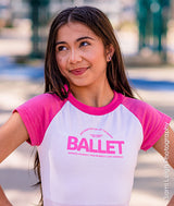 Just Another Day at the Barre - Ballet Raglan Tee Close Up