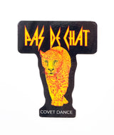 Vintage looking Pas De Chat sticker reminiscent of Def Leppard band tee