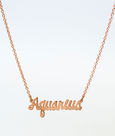 Aquarius Rose Gold Zodiac Necklace