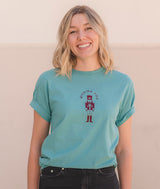 Ballerina wearing Missing You Nutcracker Tee as she goes back to school