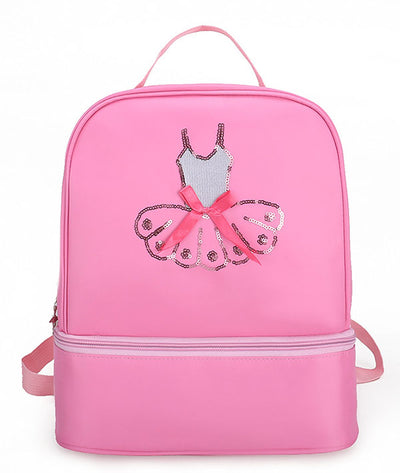 pink ballerina backpack with sequined tutu decoration