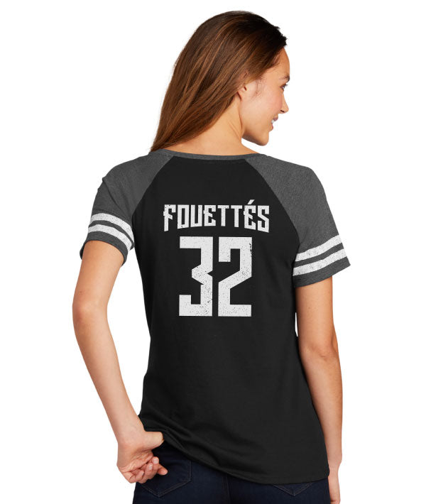 Back view of sporty ballet tee - 32 Fouettés