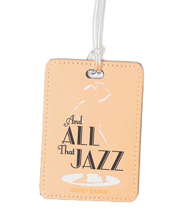 Glitter back And All That Jazz dance bag tag