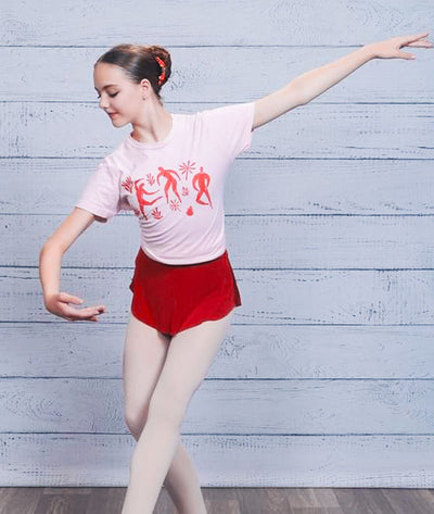 Ballerina dancing in our "Art of Dance" t-shirt