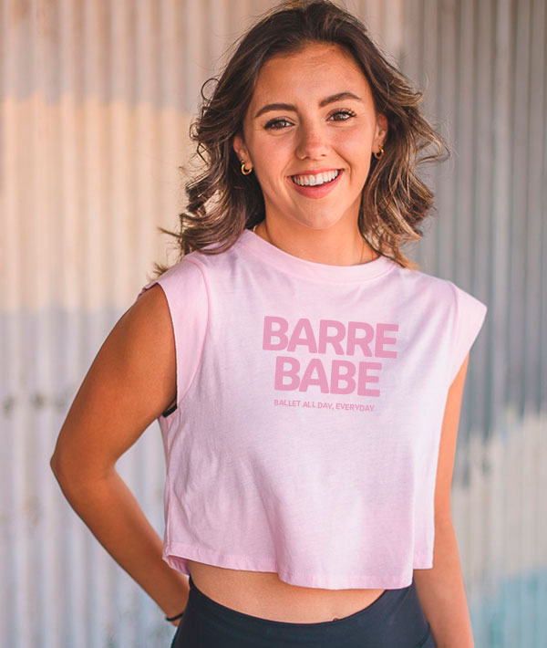Barre Babe crop muscle tank for ballerinas