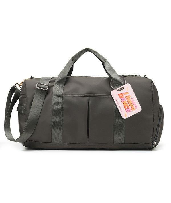 Charcoal Gray JOI Dance Duffle with Covet  Aluminum Luggage Tag