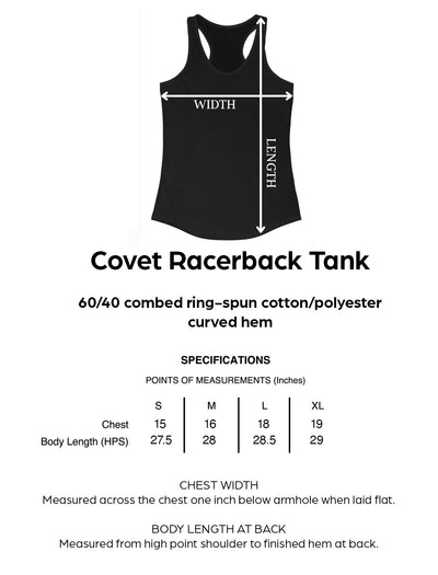 Covet Racerback Tank Sizing Chart