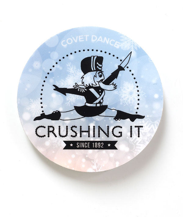 Crushing it nutcracker sticker leap jump pose fly glide snow winter Christmas celebrate holiday
