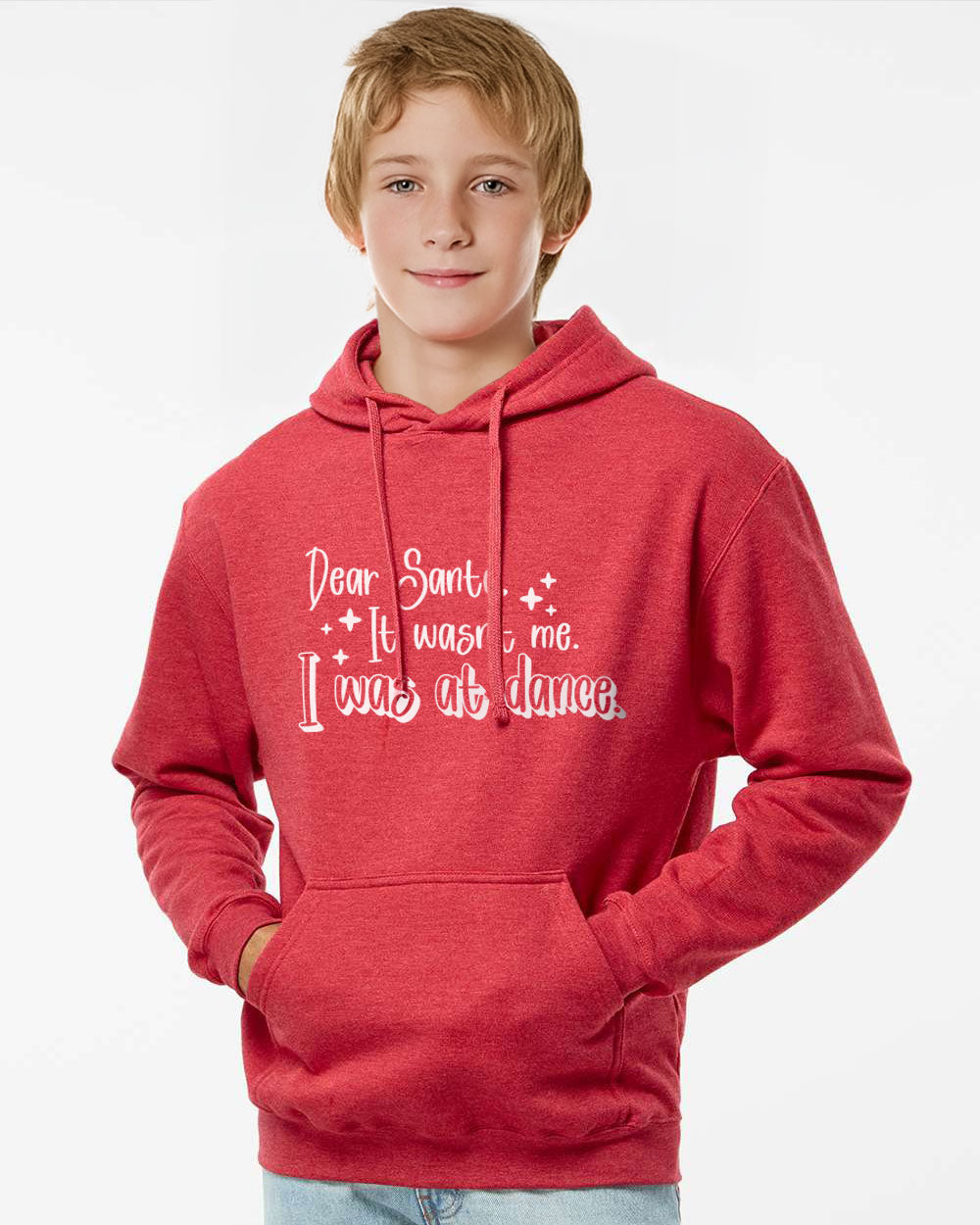 Male Dancer in Dear Santa, It Wasn't Me Holiday Hoodie