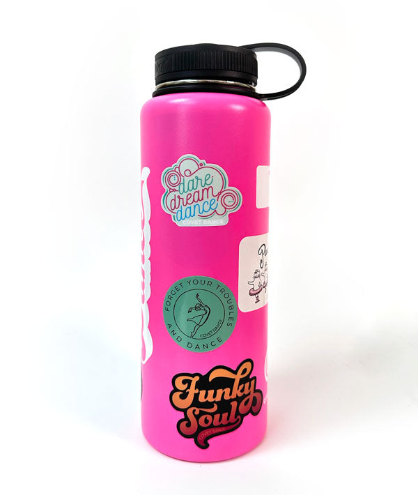 Dance water bottle flask with dance quote stickers