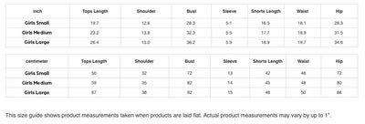 Girls Pajama Sizing