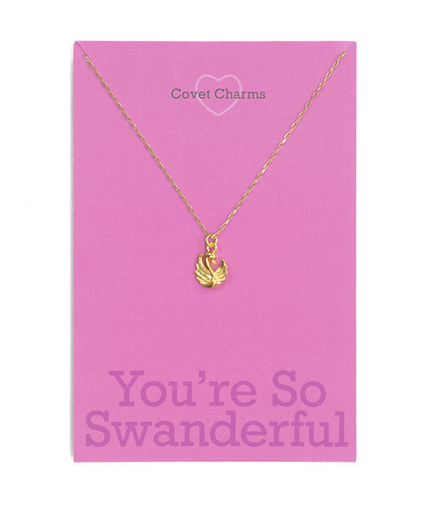 Golden swan charm on 18" adjustable chain. Makes a great gift for any ballerina.