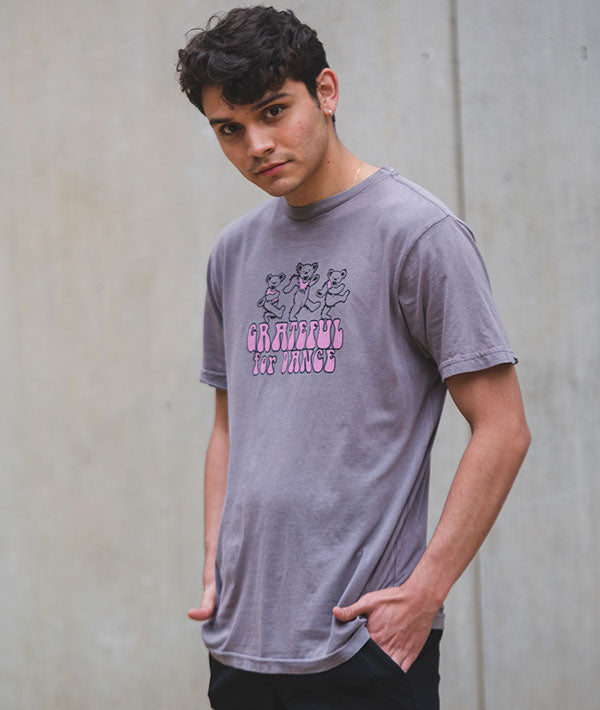 Dance tee for guys with vintage band logo
