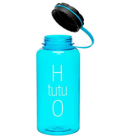 H tutu O ballerina water bottle with lid open