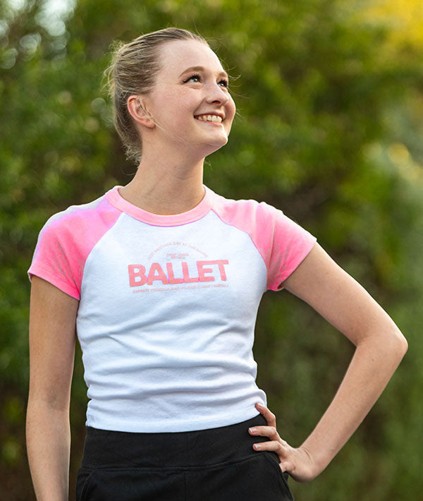 Just another day at the barre - dancer cropped raglan shirt