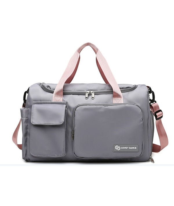 Joi Prima Dance Duffel in Grey with Pink Straps