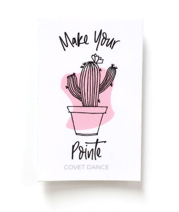 Make Your Pointe cute cactus with flower sticker for dancers and ballerinas