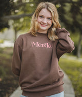 Merde comfy chestnut brown crewneck sweatshirt for ballerinas