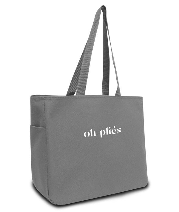 Gray dance tote bag with funny saying that only dancers will get