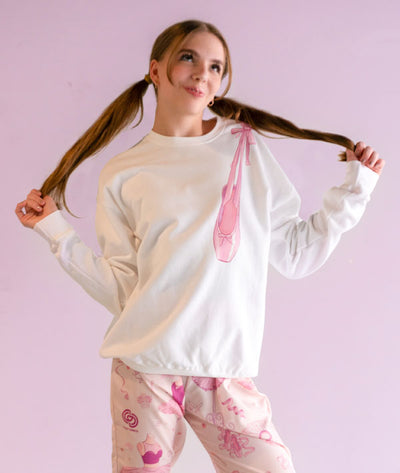 Over the Shoulder Pointe Shoes Sweatshirt Front