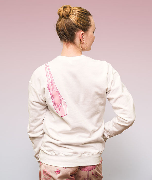 Back view of Over the Shoulder Crewneck Sweatshirt for Ballerinas