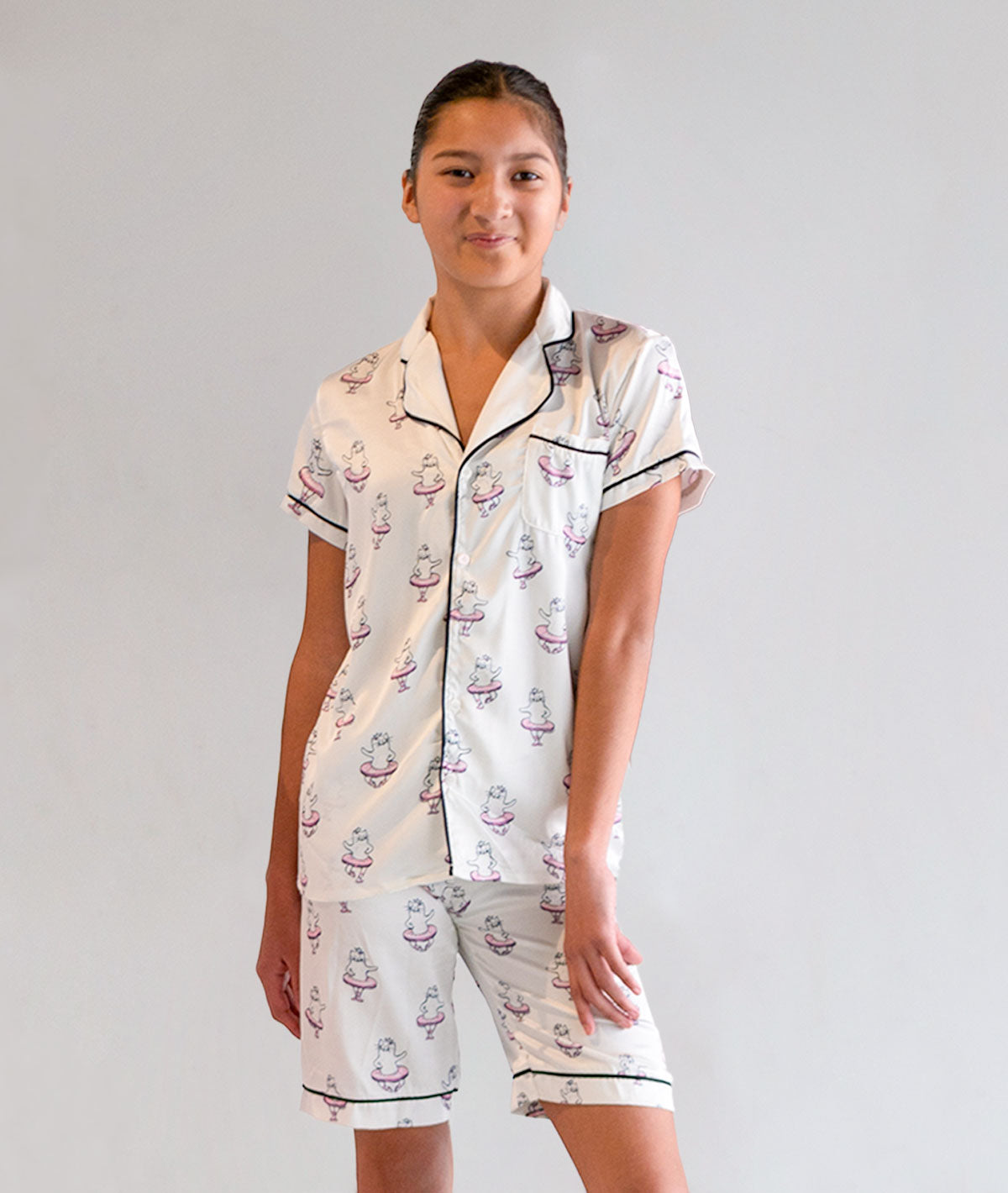 Paw De Chat Girls Satin Pajamas