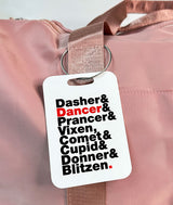 Reindeer Names Bag Tag