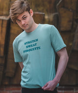 Male Ballet Dancer wearing vintage tee with Stretch Sweat Pirouette