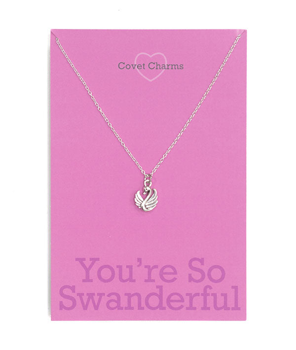 Lovely Swan Necklace for dancers and ballerinas in silver