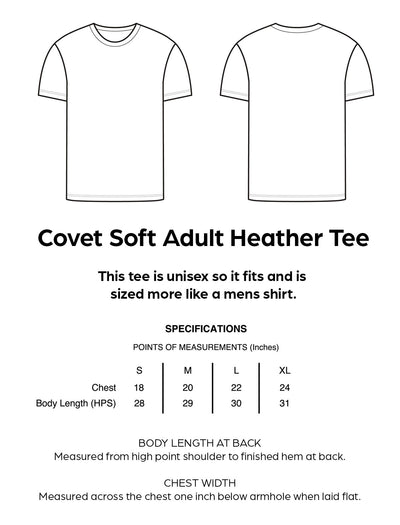 Covet Soft Adult Tee Specifications