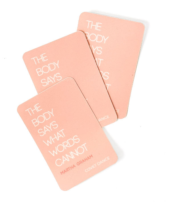 3 Covet Dance stickers with Martha Graham Dance Quote