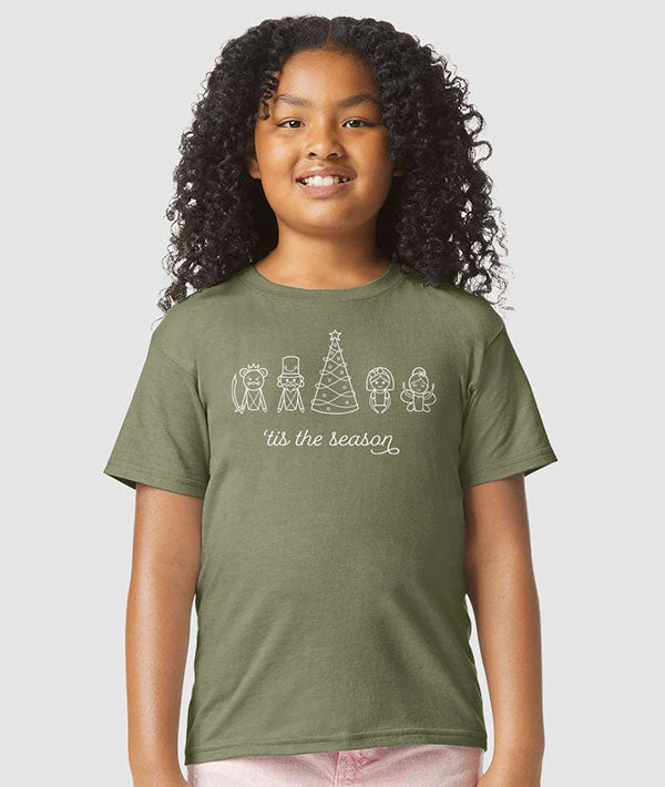 Young dancer wearing green 'Tis the Season Tee