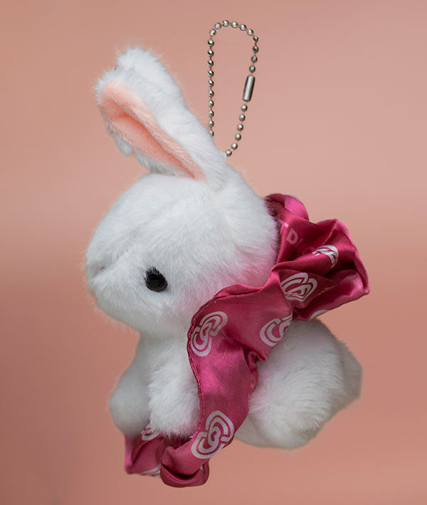 White Tutu Bunny wearing a scrunchie as a tutu