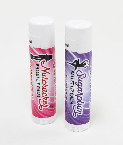 Set of two holiday lip balms-one Nutcracker and one Sugar Plum
