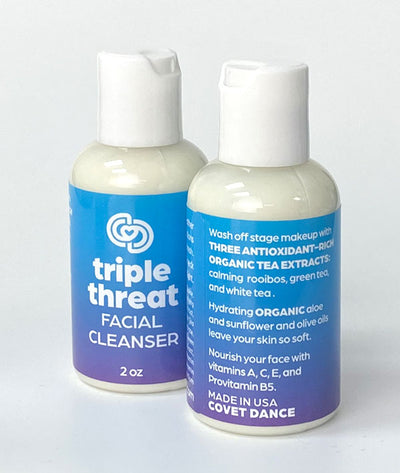 two bottles of Triple Threat Facial Cleanser for dancers
