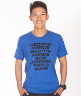 All the great 20th Century choreographers on a unisex tee. 