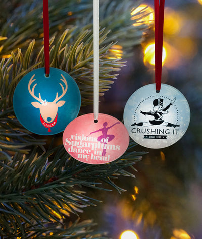 Three Hand-Crafted Glass Ornaments from Covet Dance