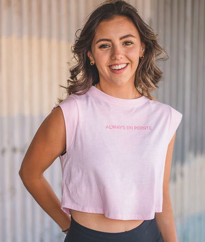pink cropped tee for ballerinas