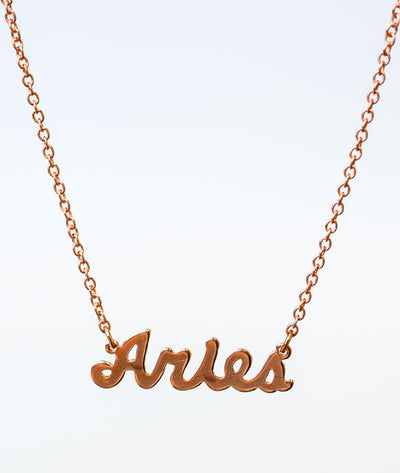 Aries Rose Gold Zodiac Necklace