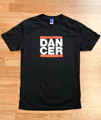 Black DANCER Tee inspired by the 80's Hip Hop sound