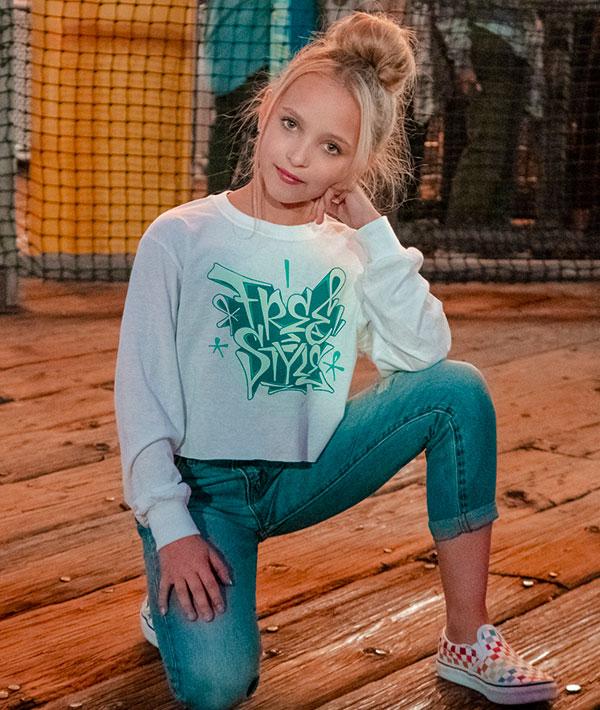 Lilly K from Dance Moms in our Long Sleeve Cropped Freestyle Top