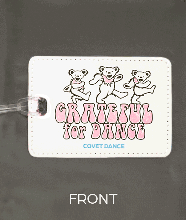 polyleather pink glitter dance luggage bear tag