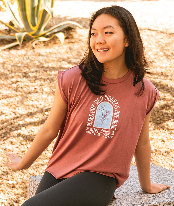 Roses are Red Violets are Blue, After Dance, Bring Me Food - flowy t-shirt