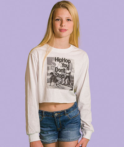 Hip Hop & You Don't Stop Long Sleeve Crop T-shirt