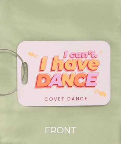aluminum dance luggage tag in color with dance quote