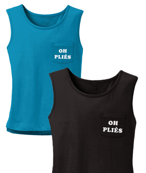 Oh Pliés - Sleeveless Pocket Tee