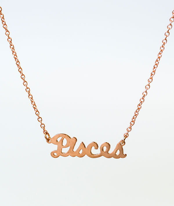 Pisces Rose Gold Zodiac Necklace
